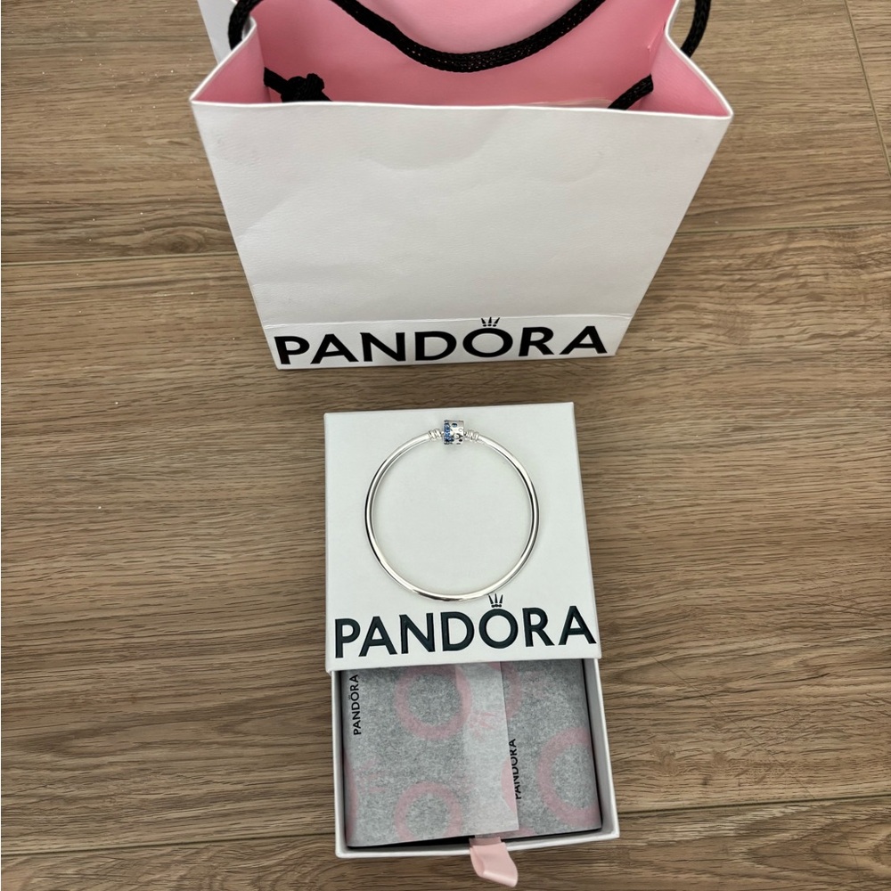 Pandora Silver Bracelet with Blue Accent